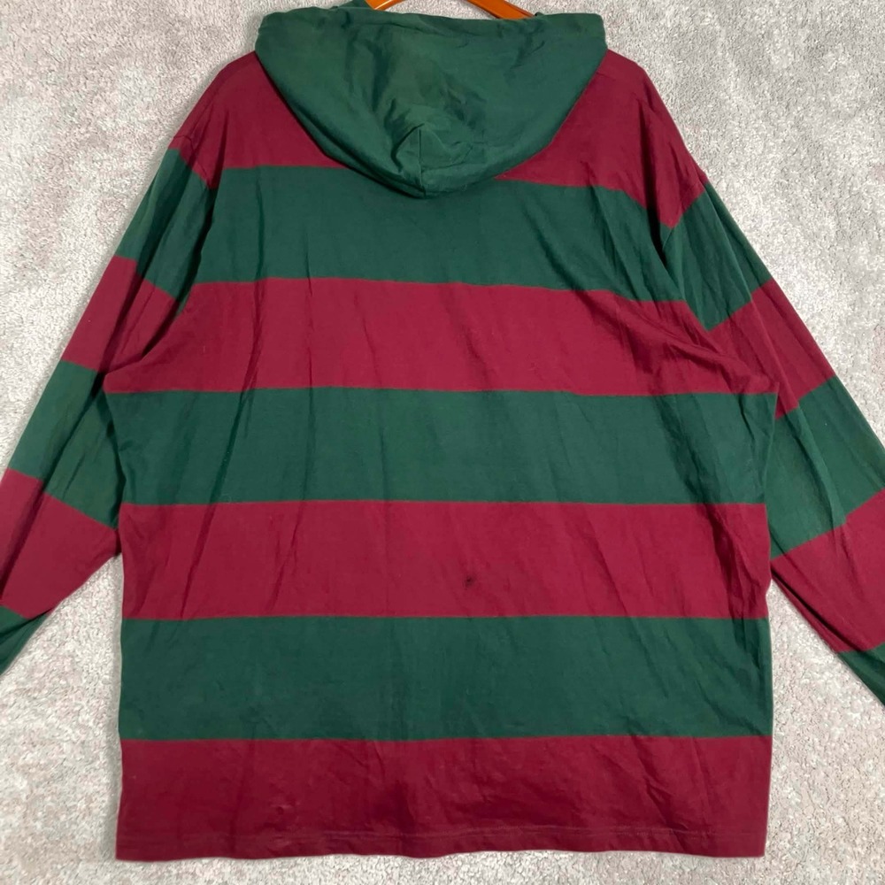 Polo Ralph Lauren Hoodie Mens 3XB Green Red Striped Long Sleeve Cotton Big Tall - Picture 9 of 16